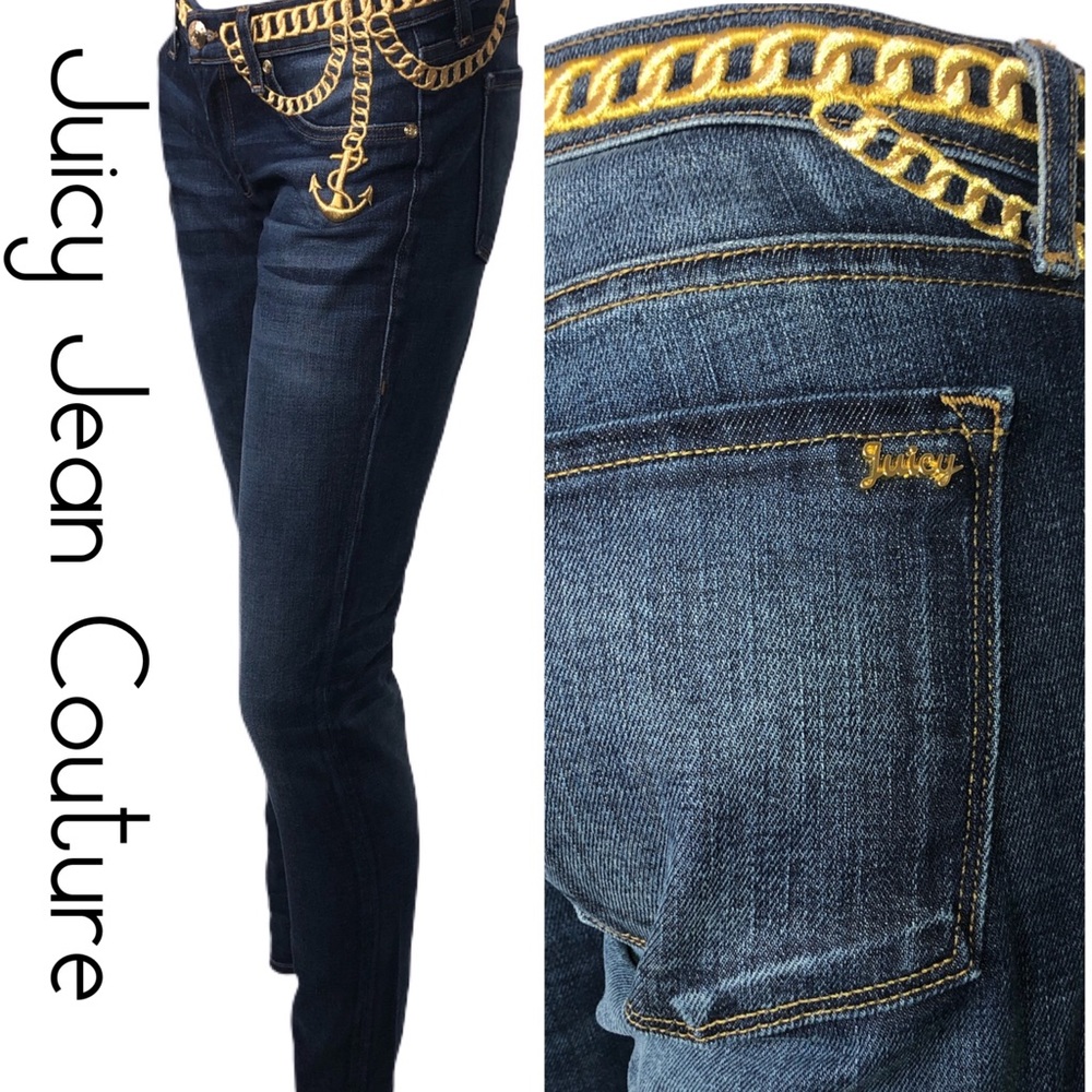 Juicy Jean Couture sz 25 Gold Check-Me-Out Jeans
